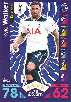 Kyle Walker Tottenham Hotspur 2016/17 Topps Match Attax #292